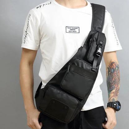 Waterproof Nylon Messenger Chest Back Pack Bags Knapsack for Men Half Moon Fashion Military Male Sling Cross Body Bag Rucksack