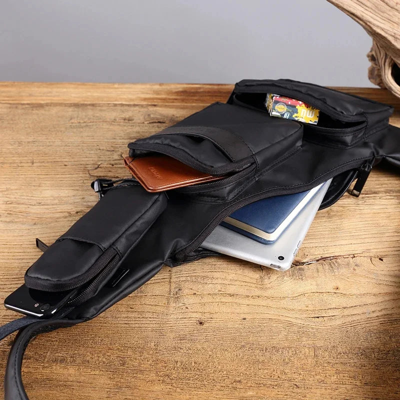 Waterproof Nylon Messenger Chest Back Pack Bags Knapsack for Men Half Moon Fashion Military Male Sling Cross Body Bag Rucksack