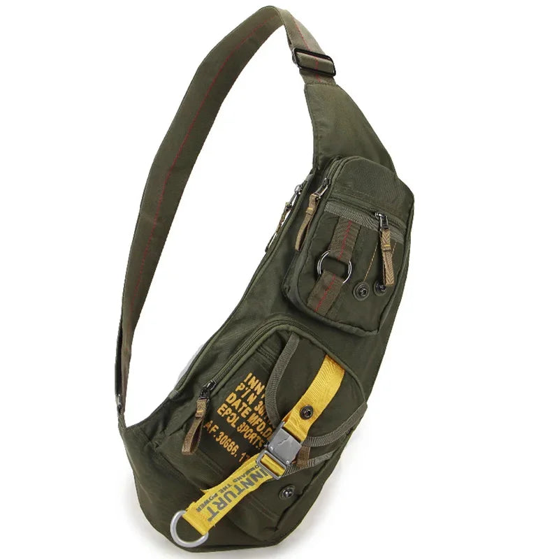Waterproof Nylon Messenger Chest Bag Travel Military Cross Body One Shoulder Backpack Daypack Men Sling Knapsack Rucksack