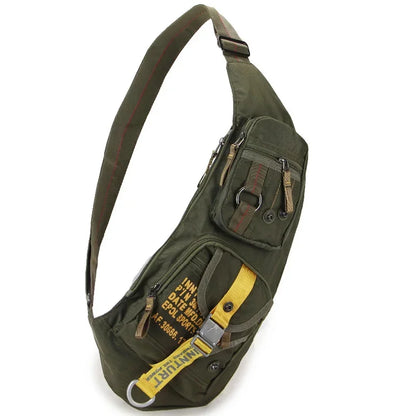 Waterproof Nylon Messenger Chest Bag Travel Military Cross Body One Shoulder Backpack Daypack Men Sling Knapsack Rucksack