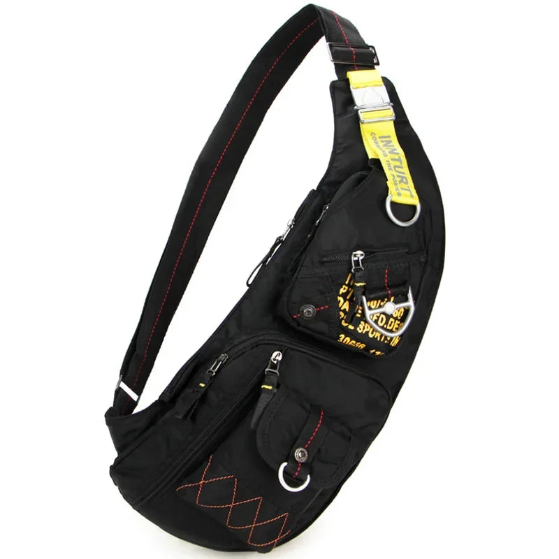 Waterproof Nylon Messenger Chest Bag Travel Military Cross Body One Shoulder Backpack Daypack Men Sling Knapsack Rucksack