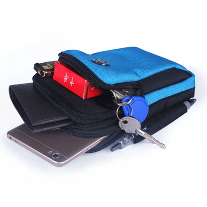 Waterproof Nylon Unisex Belt Waist Fanny Pack Cell Mobile Phone Cover Cigarette Case Purse Hook Men Small Crossbody Shoulder Bag