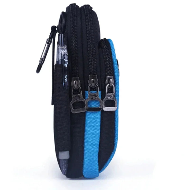 Waterproof Nylon Unisex Belt Waist Fanny Pack Cell Mobile Phone Cover Cigarette Case Purse Hook Men Small Crossbody Shoulder Bag