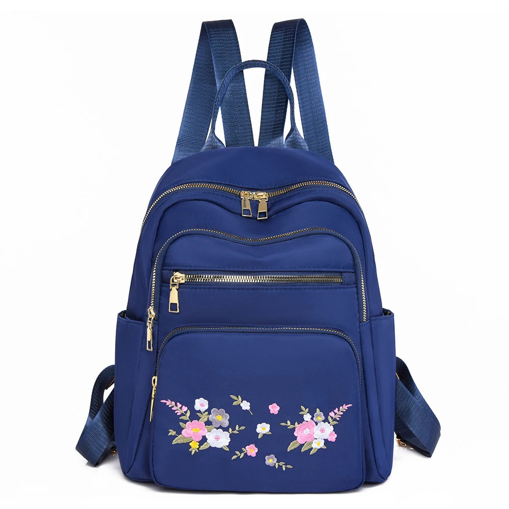 Waterproof Oxford Women Backpack Fashion Casual Embroidery Bag Designer Female Large Capacity Travel Handbag Shopping Knaps