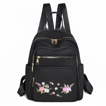 Waterproof Oxford Women Backpack Fashion Casual Embroidery Bag Designer Female Large Capacity Travel Handbag Shopping Knaps