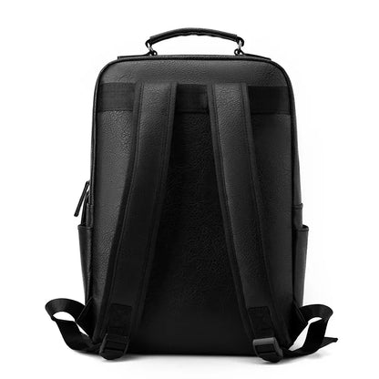 Waterproof PU Leather Film Backpack Men's Business Backpack Waterproof Laptop Bag Short Trip Rucksack Large Leather Bag for Men