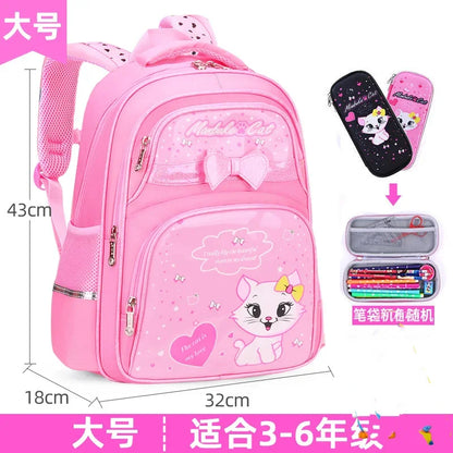 Waterproof School Bags For Girls Kids Schoolbags cat cartoon book bags kids Orthopedic Children school Backpack Mochila Escolar