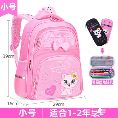 Waterproof School Bags For Girls Kids Schoolbags cat cartoon book bags kids Orthopedic Children school Backpack Mochila Escolar
