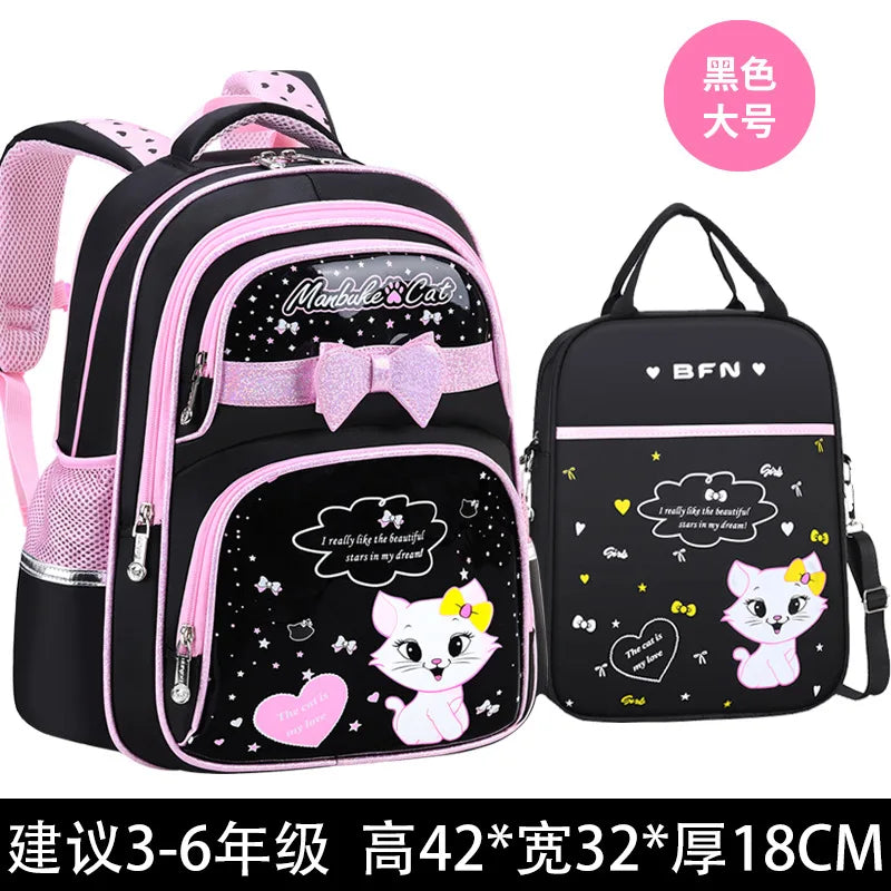 Waterproof School Bags For Girls Kids Schoolbags cat cartoon book bags kids Orthopedic Children school Backpack Mochila Escolar