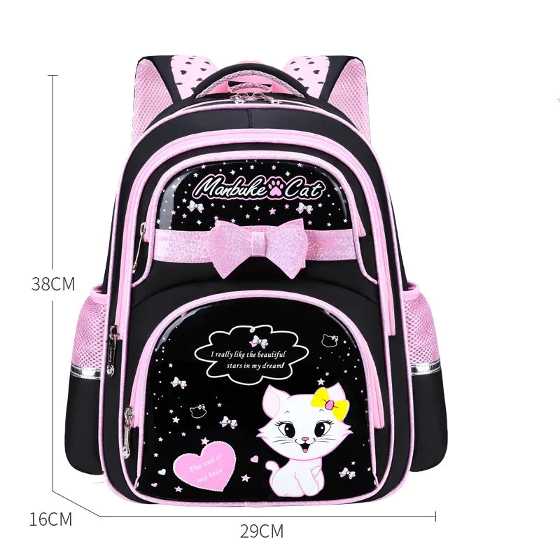Waterproof School Bags For Girls Kids Schoolbags cat cartoon book bags kids Orthopedic Children school Backpack Mochila Escolar