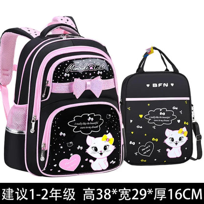 Waterproof School Bags For Girls Kids Schoolbags cat cartoon book bags kids Orthopedic Children school Backpack Mochila Escolar