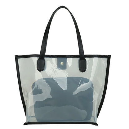 Waterproof Tote Bag for Work Stadium Gym Students Sports Fashion Underarm Jelly Candy Bag with Zipper Pouch for Women