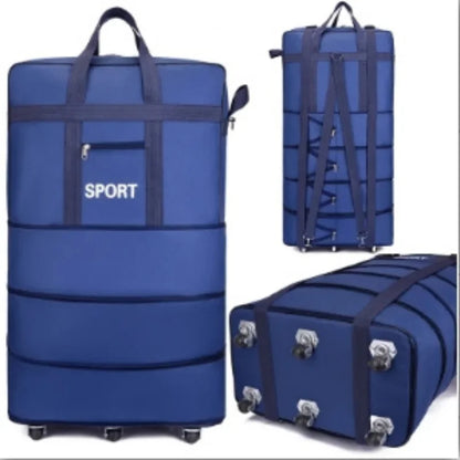 Waterproof Travel Bag Large-capacity Telescopic Airline Check-in Bag with Wheel Folding Luggage Storage Pack for Men and Women
