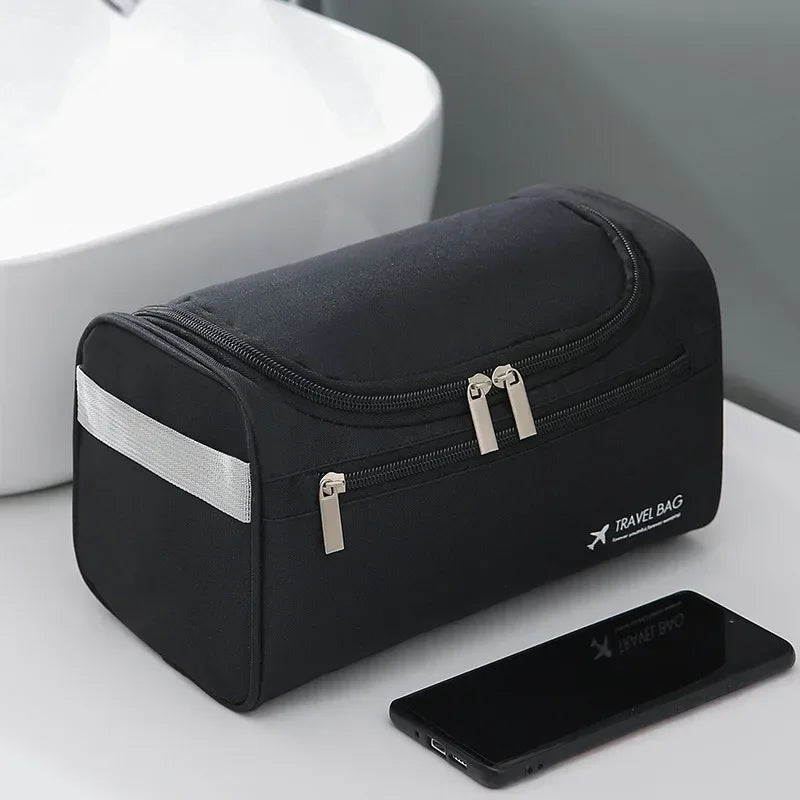 Waterproof Wash Pouch Polyester Business Handheld Men's Toiletry Cosmetic Bag Bathroom Portable Travel Storage Bag
