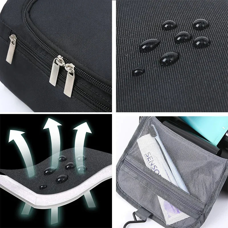 Waterproof Wash Pouch Polyester Business Handheld Men's Toiletry Cosmetic Bag Bathroom Portable Travel Storage Bag