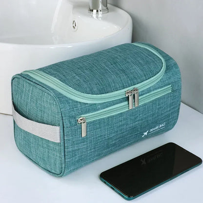Waterproof Wash Pouch Polyester Business Handheld Men's Toiletry Cosmetic Bag Bathroom Portable Travel Storage Bag