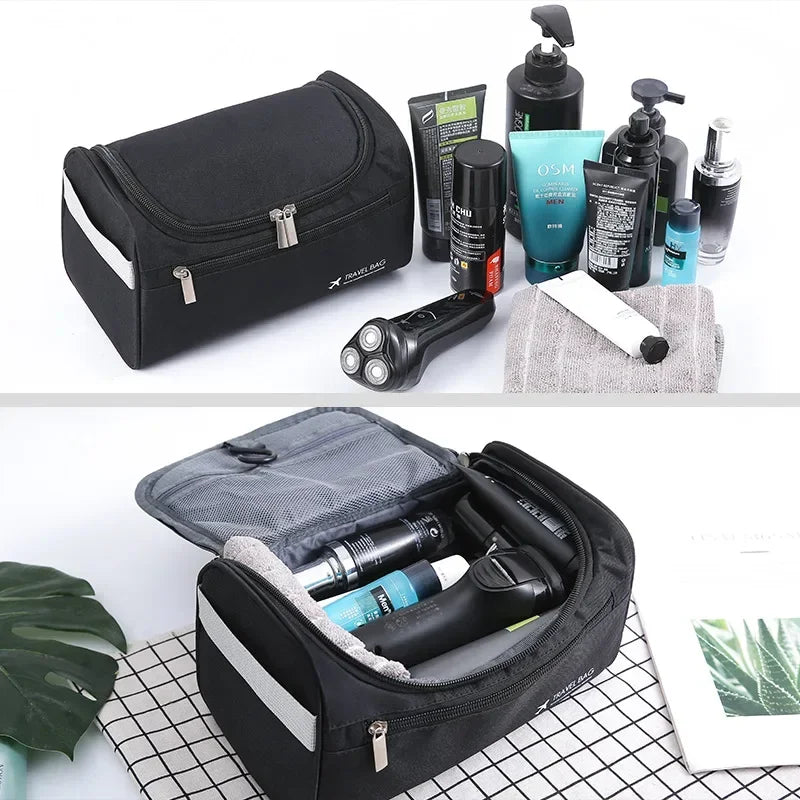 Waterproof Wash Pouch Polyester Business Handheld Men's Toiletry Cosmetic Bag Bathroom Portable Travel Storage Bag