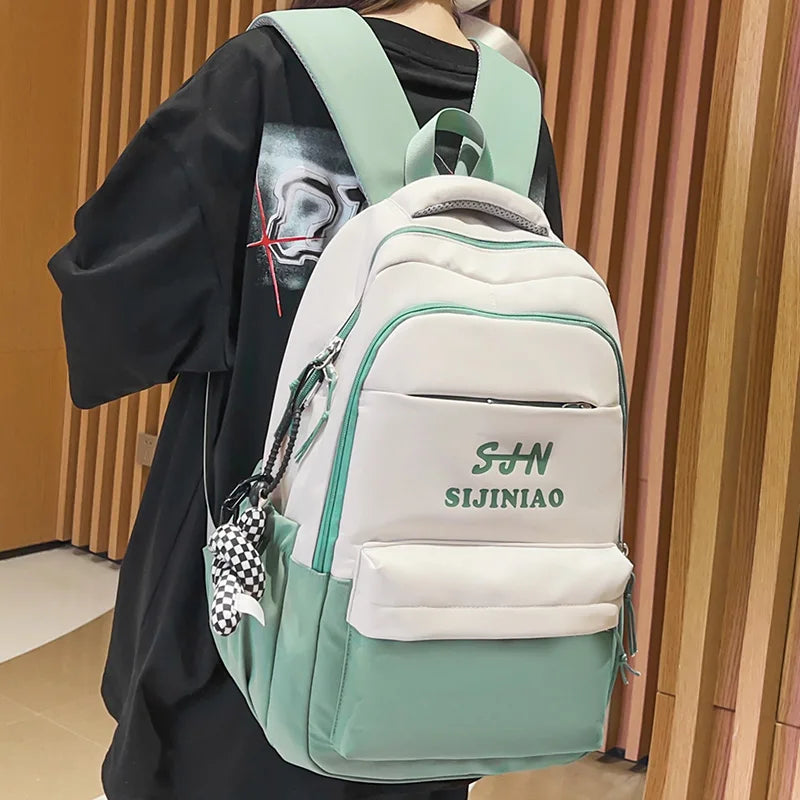 Waterproof Women High Capacity School Bag Ladies Nylon Student Girl Book Bag Fashion Female Cute Laptop College Backpacks Travel
