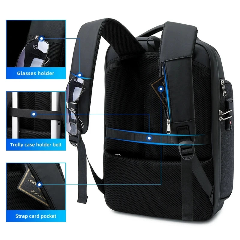 Waterproof backpack man With USB Charging Men's Backpacks Large Capacity Business Waterproof For Teenage