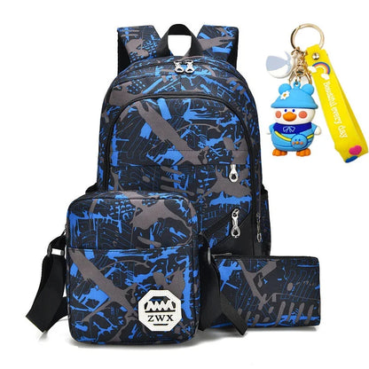 Waterproof travel laptop children Bags teenager Boys girls camouflage school Backpack set high School backpack