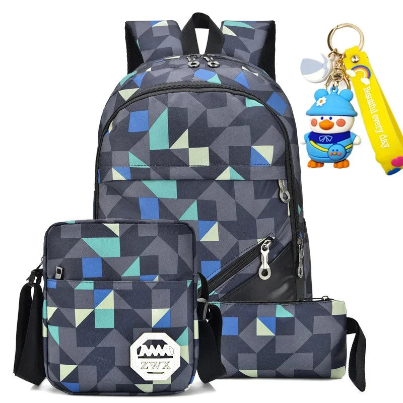 Waterproof travel laptop children Bags teenager Boys girls camouflage school Backpack set high School backpack
