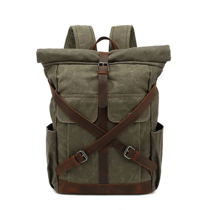Waterproof vintage Waxed Canvas Backpack Men Backpacks Leisure Rucksack Travel School Bags Laptop Bagpack men shoulder bookbags