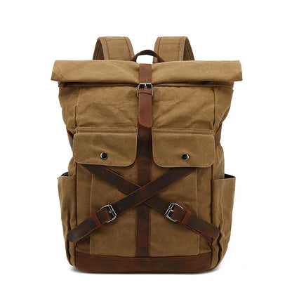Waterproof vintage Waxed Canvas Backpack Men Backpacks Leisure Rucksack Travel School Bags Laptop Bagpack men shoulder bookbags