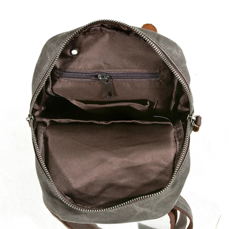 Waxed Canvas Chest Bag European Style Men Sling Bag Vintage Waterproof Small Knapsack For Men Support Custom LOGO Dropshipping