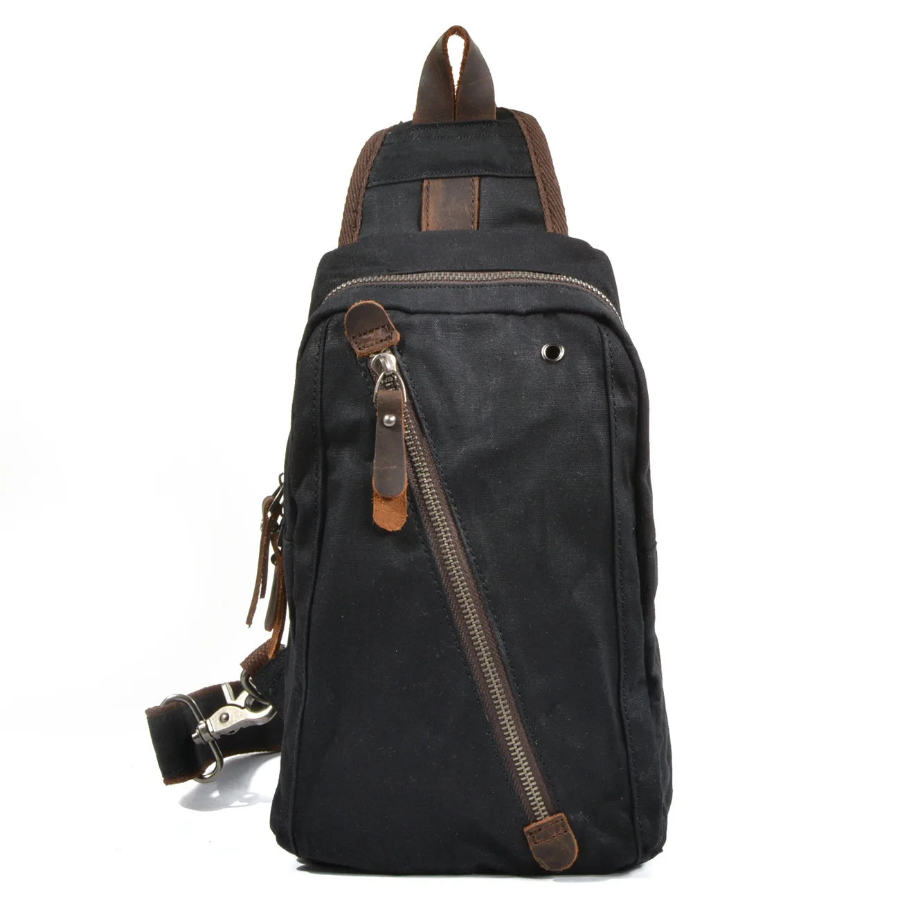 Waxed Canvas Chest Bag European Style Men Sling Bag Vintage Waterproof Small Knapsack For men