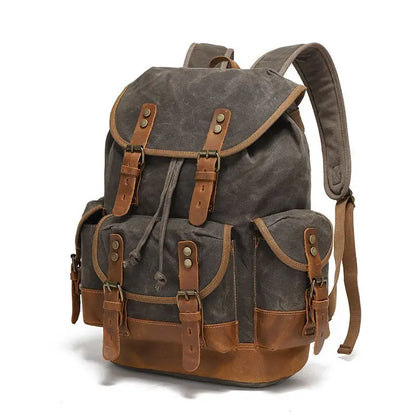Waxed Canvas Waterproof Backpack Men Backpacks Leisure Rucksack Travel School Bag Laptop Bagpack men vintage shoulder bookbags