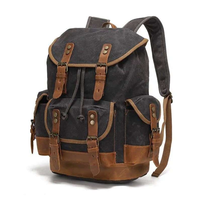 Waxed Canvas Waterproof Backpack Men Backpacks Leisure Rucksack Travel School Bag Laptop Bagpack men vintage shoulder bookbags