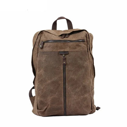 Waxed canvas backpack retro laptop bags men outdoor hiking rucksack waterproof travel backpack