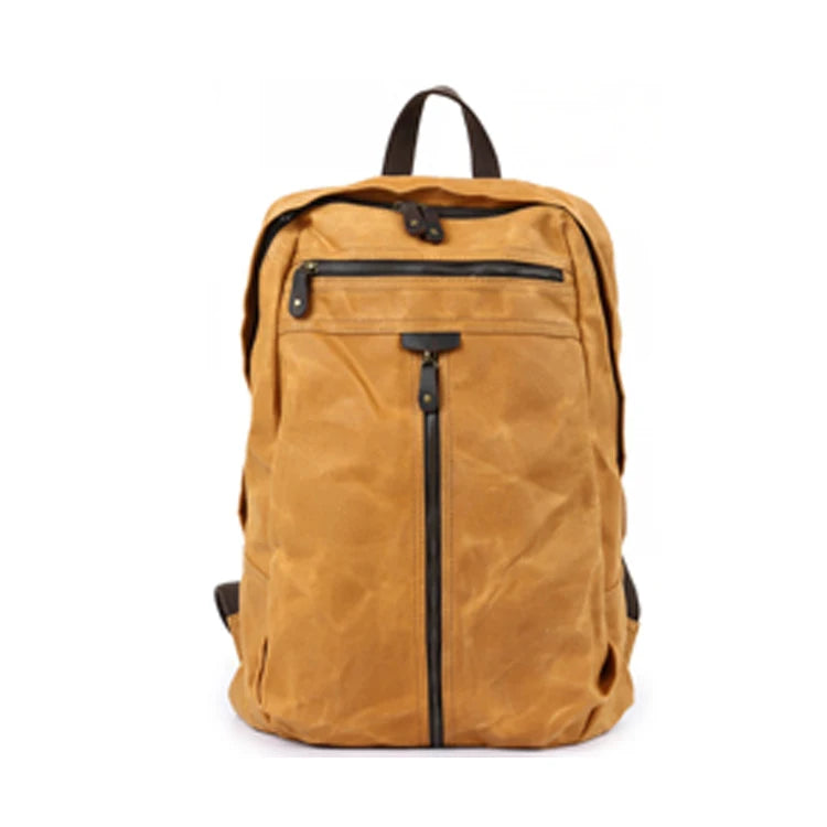 Waxed canvas backpack retro laptop bags men outdoor hiking rucksack waterproof travel backpack