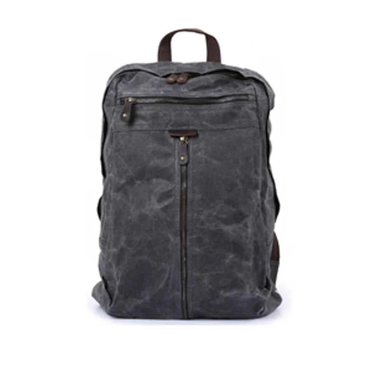 Waxed canvas backpack retro laptop bags men outdoor hiking rucksack waterproof travel backpack