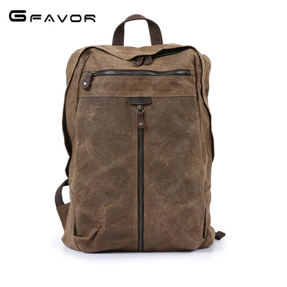 Waxed canvas backpack retro laptop bags men outdoor hiking rucksack waterproof travel backpack