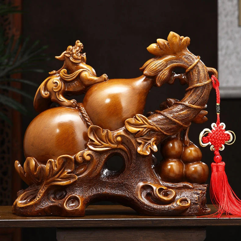 Wealth Fulu Zhaocai Gourd Decoration Pixiu Home Living Room Foyer TV Cabinet Ornamnents Crafts Housewarming  Opening Gift