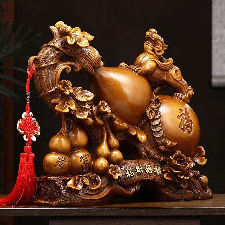 Wealth Fulu Zhaocai Gourd Decoration Pixiu Home Living Room Foyer TV Cabinet Ornamnents Crafts Housewarming  Opening Gift