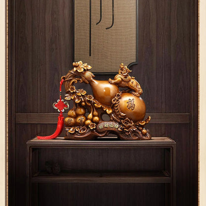 Wealth Fulu Zhaocai Gourd Decoration Pixiu Home Living Room Foyer TV Cabinet Ornamnents Crafts Housewarming  Opening Gift