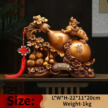 Wealth Fulu Zhaocai Gourd Decoration Pixiu Home Living Room Foyer TV Cabinet Ornamnents Crafts Housewarming  Opening Gift