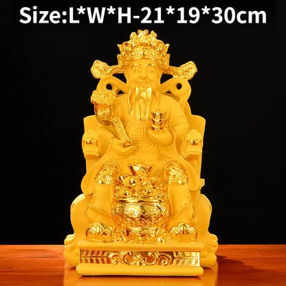 Wealth God of Wealth Decoration Sand Gold Home Decoration Living Room Cultural Buddha Statue Crafts Opening Creative Gift