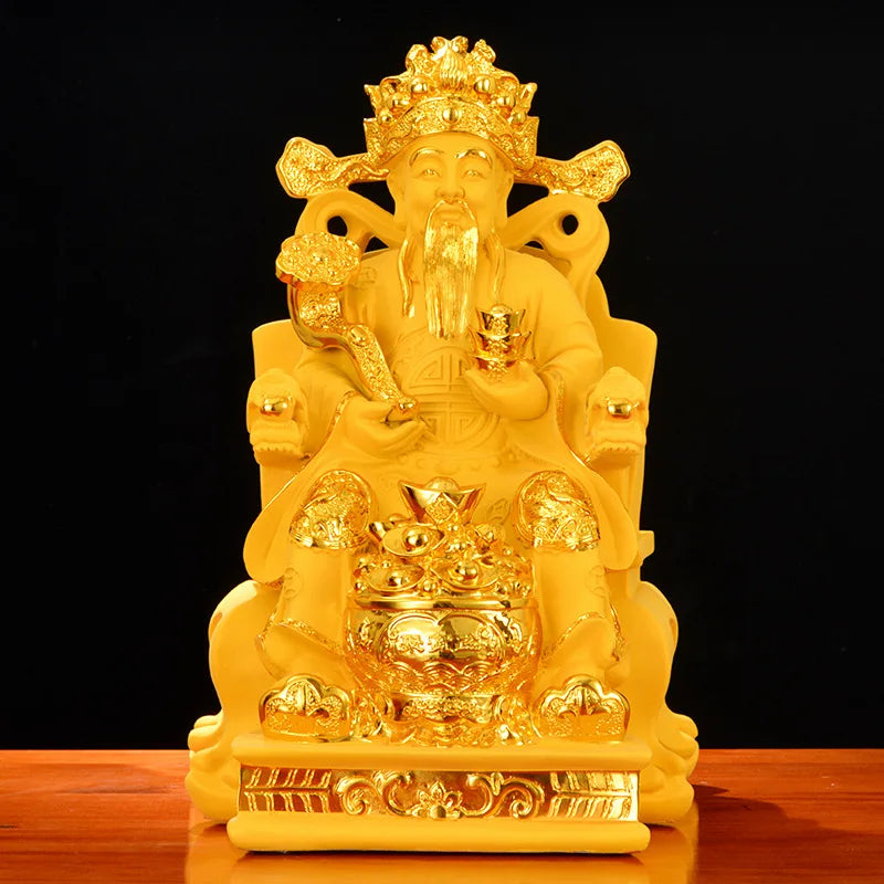 Wealth God of Wealth Decoration Sand Gold Home Decoration Living Room Cultural Buddha Statue Crafts Opening Creative Gift