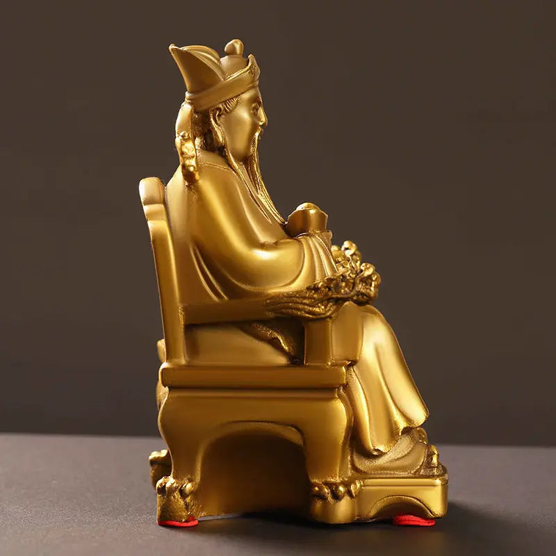 Wealth Pure Copper God of Wealth Decorative Articles Yuanbao Ruyi Fuzi God of Wealth Home Office Table Decoration Crafts