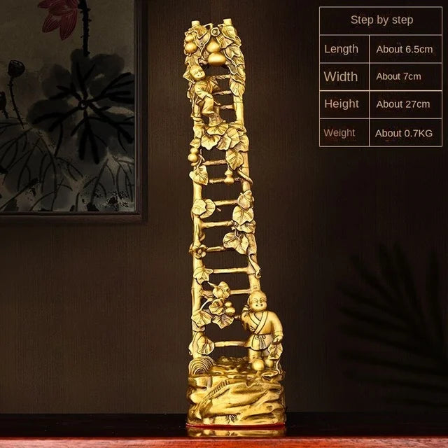 Wealth and Lucky Ladder Ascending Step By Step Decoration All Copper Ladder Home Living Room Decor Craft