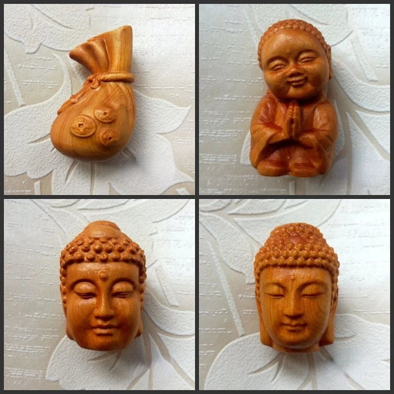 Wealth-bringing Taihang Cliff Cypress Wood Ageing High Oil High-density Sculpture Modern Art Statues for Decoration Desk Decor