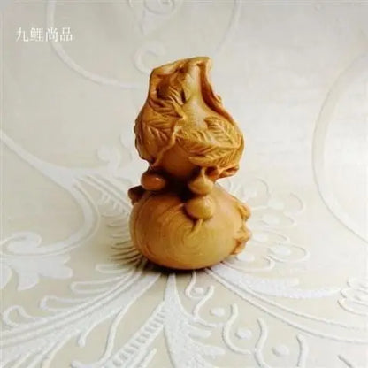 Wealth-bringing Taihang Cliff Cypress Wood Ageing High Oil High-density Sculpture Modern Art Statues for Decoration Desk Decor