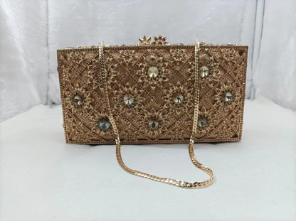 Wedding Bridal Green Gold Champagne Clutches Dinner Toted Gift Stone Purse Diamond Lady Handbag Party Crystal Women Evening Bag