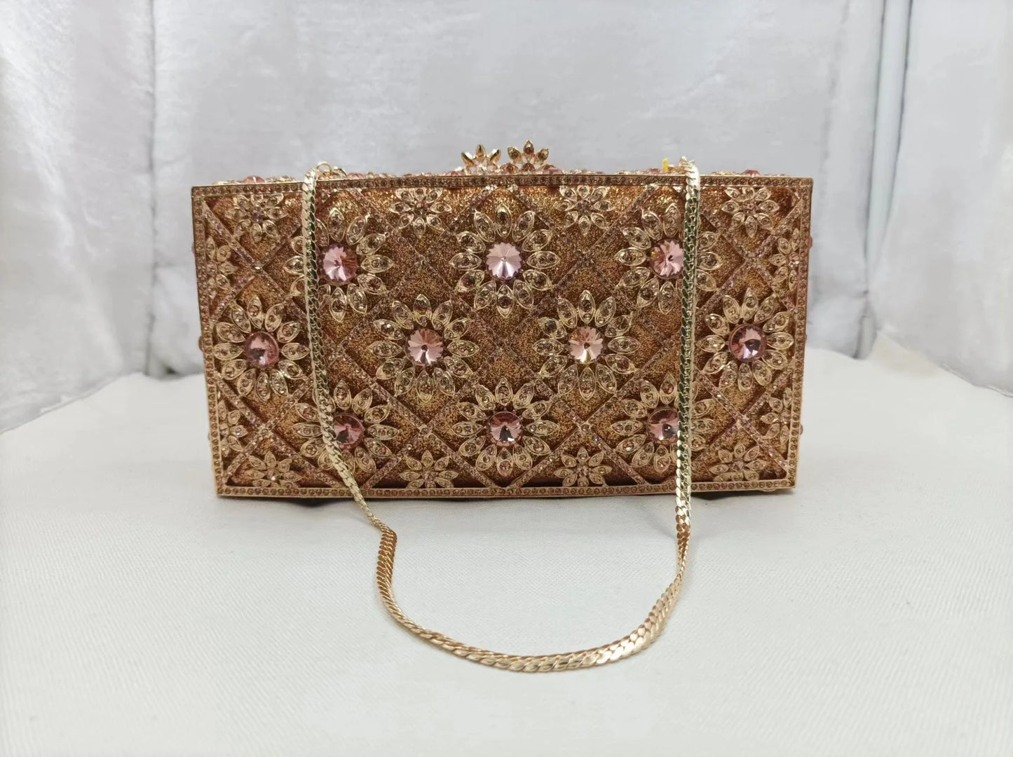Wedding Bridal Green Gold Champagne Clutches Dinner Toted Gift Stone Purse Diamond Lady Handbag Party Crystal Women Evening Bag