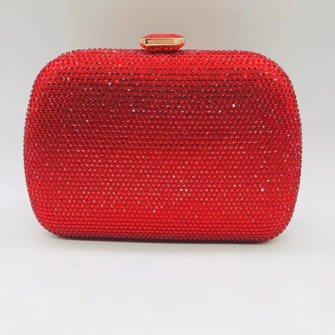 Wedding Bridal Party Red Green Purse Fashion Diamond Banquet Dinner Handbag Woman Crystal Stone Birthday Cocktail Evening Bag