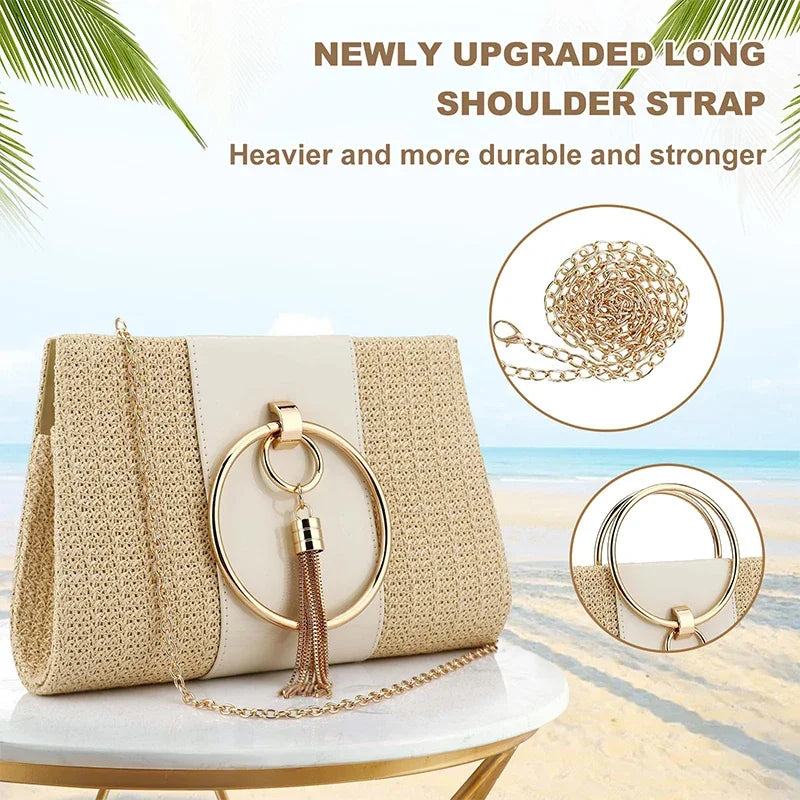 Wedding Evening Bag Shoulder Designer Handbag Braid Purses Chain Clutch Luxury Brand Square Bags for Women 2024 High Quality New