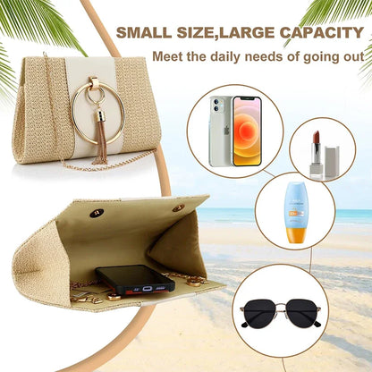 Wedding Evening Bag Shoulder Designer Handbag Braid Purses Chain Clutch Luxury Brand Square Bags for Women 2024 High Quality New